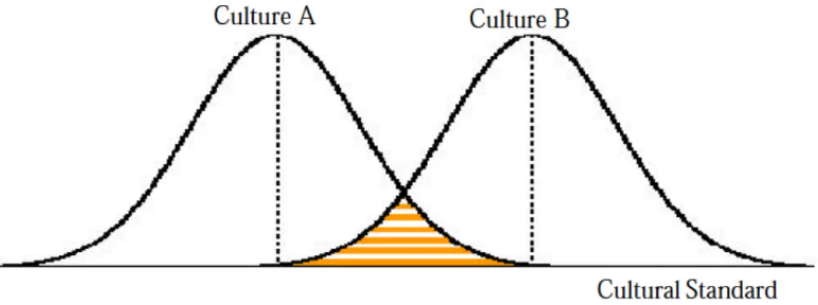 Figure 1 - Distribution of cultural standards in two cultures (Brueck, F. and Kainzbauer, A