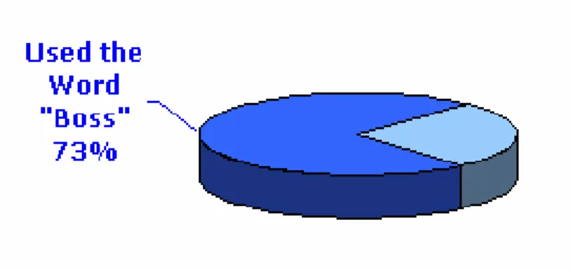 Figure 8.  Pie-chart showing the proportion of interviewees mentioning the word “Boss”