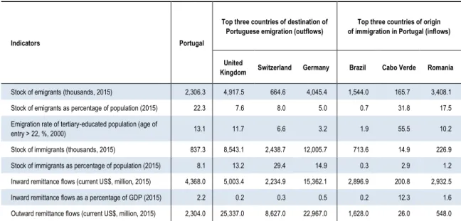 Table 1.2  Main migration indicators: international comparison 