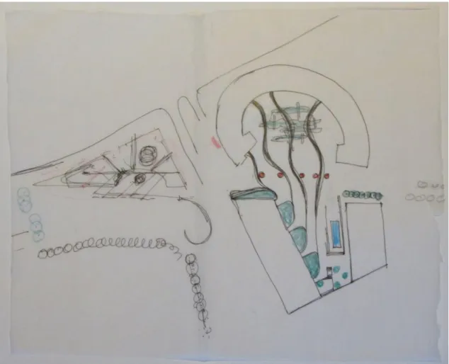 Figura 4. Estudos de malhas edificadas e espaço público interior (fonte: Arquivo Duarte Cabral de  Mello)