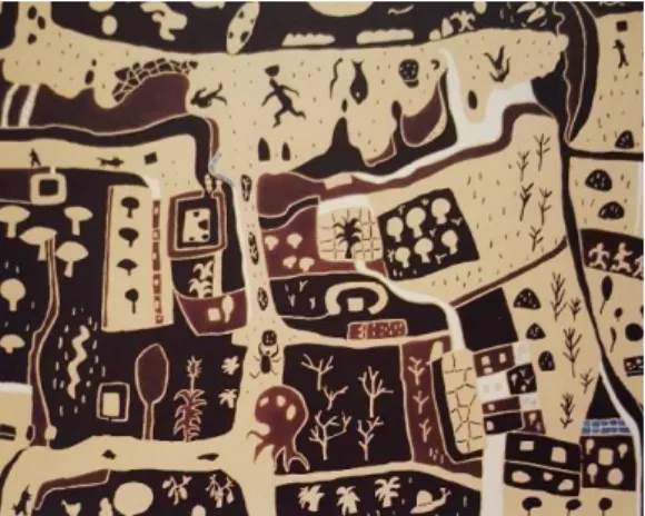 Figura 15-Joaquim Rodrigo. Vau Praia, 1982. Têmpera sobre tela, 95x120 cm. Coleção Centro de Arte Moderna