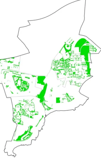Figura  11  –  Levantamento  dos  espaços  verdes  públicos urbanos da freguesia de Oeiras e São Julião  da Barra