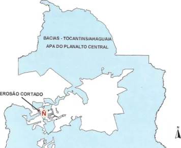 Figura 11: Localização da erosão do cortado em relação à APA do Planalto Central