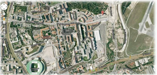 Figura 4: Vista área do Colégio de São Tomás (Conchas)  Fonte: www.maps.google.com 