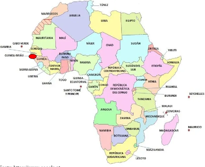 Figura 2: Mapa da Guiné-Bissau.