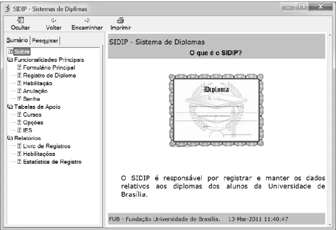 Figura 3. Página Inicial do Manual Eletrônico do SIDIP. 