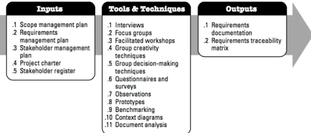 Figure 9 – Collect requirements task, in Project Management Institute (2013)  