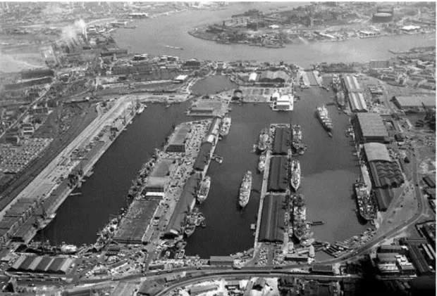 Ilustração 8- London Docklands, West India Docks, 1965  