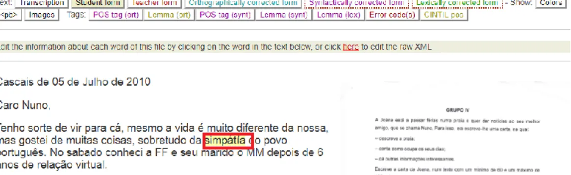 Figure 4. Student text showing an orthographic error 