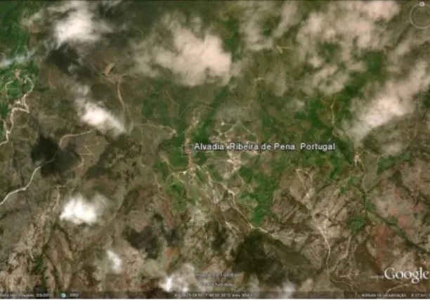 Figura 14. Fotografia aérea da freguesia de Alvadia  Fonte: Google Earth 