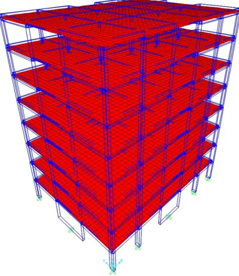 Figura 4.3 - Modelo 3D de um dos edifícios 