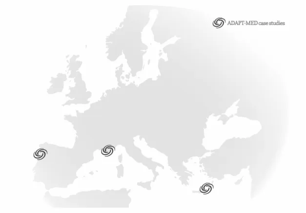 Figure 2. Location of the case studies in Portugal (BVL), France (SCOT-PM), and Greece  (Heraklion - Crete)