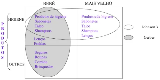 Figura 19 – A visão da Johnson´s e da Gerber contruidas a partir do quadrado estratégico 