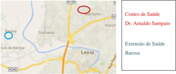 Figura 1 – Mapa das unidades de saúde 