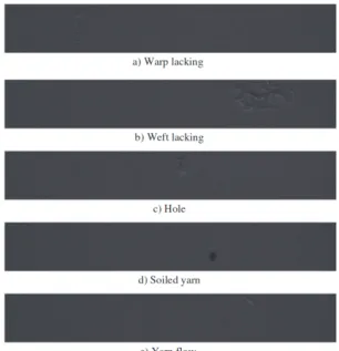 Figure 2.4: Fabric defect types. Source: (Çelik et al., 2014)