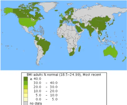 Figura 1: Incidência Mundial da Obesidade (Fonte: OMS, 2010). 