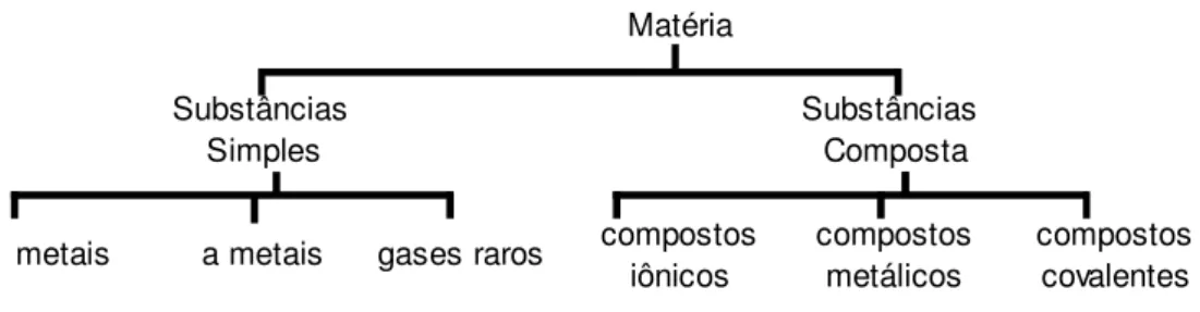 FIGURA 4 -  Sistemas conceituais propostos para matéria, segundo seus tipos. 