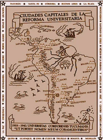 Figura 7: Material de divulgação das cidades que aderiram à  Reforma Universitária. 