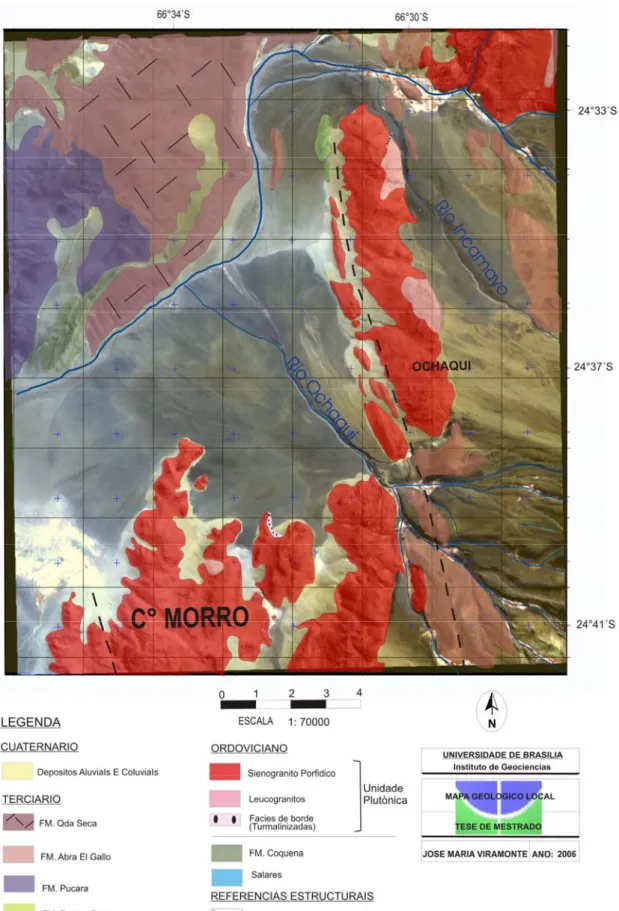 Figura 6. Mapa geológico na área da Serrania de Ochaqui e C° Morro 