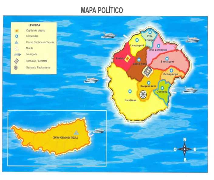 FIGURA 7: Mapa da divisão administrativa do Distrito de Amantaní 60