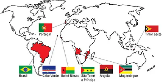 Figura 1. Países que falam a Língua Portuguesa 