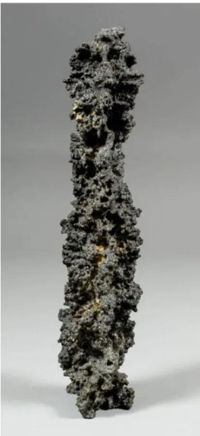 Figure 7. Fulgurite, specimen from the Grand Erg de Bilma, Niger,10in height  [20]