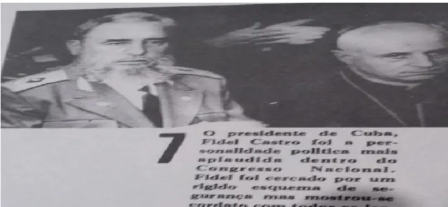 Figura 3- Fidel Castro na posse do presidente Fernando Collor de Mello 