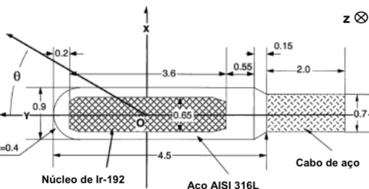 Figura  12  –  Esquema  da  fonte  192 Ir  microSelectron  “new  design”  (Nucletron,  model  No