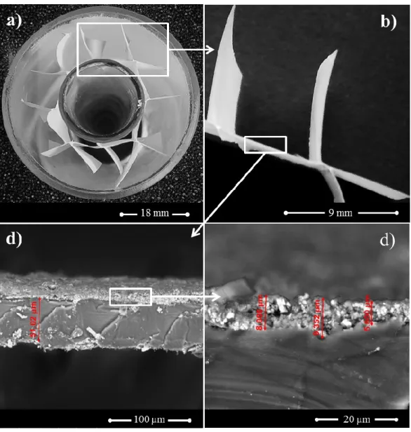 Fig. 3. Photographs (a-b) and SEM micrographs (c-d) of PC used in PCO of n-decane. 