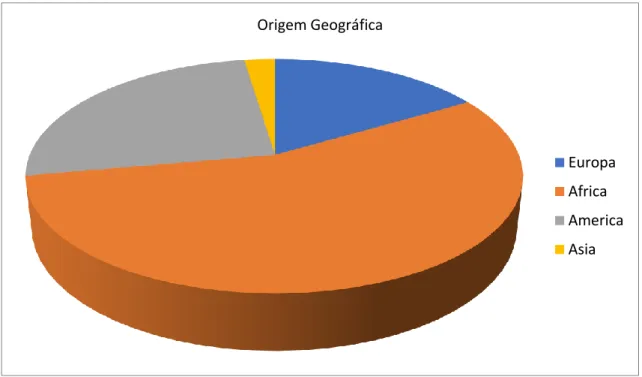 Gráfico 12: Origem geográfica da população no Município de Sintra. Elaborado pela autora