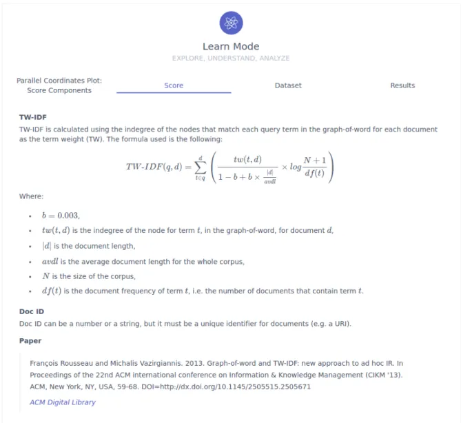 Figure 2.4: Army ANT learn mode descriptive explanation of the ranking function.