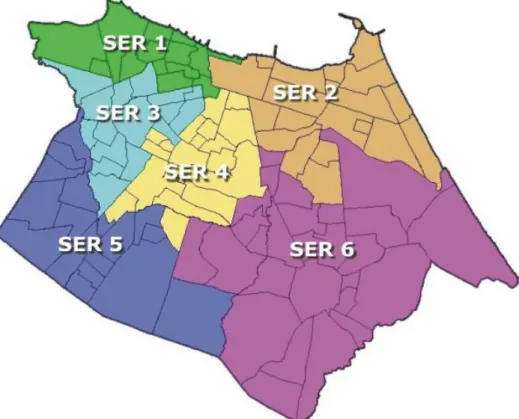 Figura 1 – Mapa de Fortaleza - por Secretaria Executiva Regional 