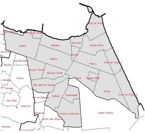 Figura 3 – Mapa da Secretaria Executiva Regional II 
