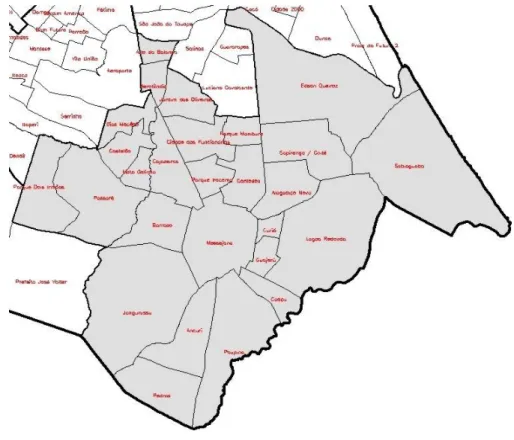 Figura 7 – Mapa da Secretaria Executiva Regional IV 