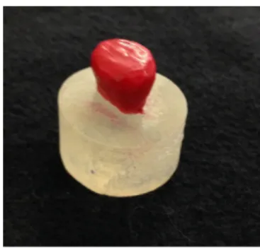 Figure 9 – Resin application build up, after being  painted with waterproof ink. 
