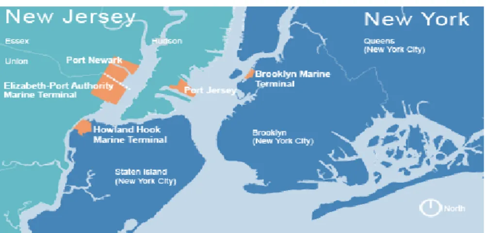 Figura 8: Mapa do porto de Nova York e de Nova Jersey