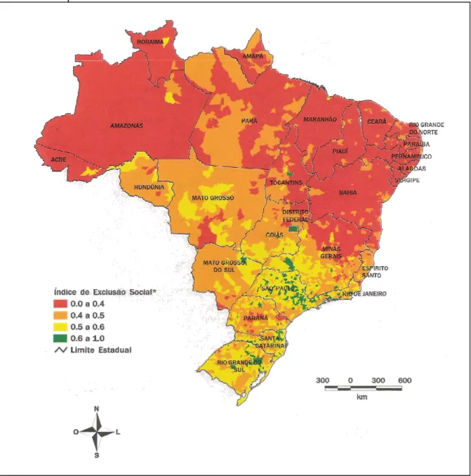 FIGURA 1: Mapa da Exclusão Social no Brasil 