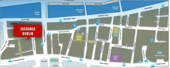Figure 2 – Map of Temple Bar. Source: www.visitdublin.ie; Edited by: Cátia Oliveira 