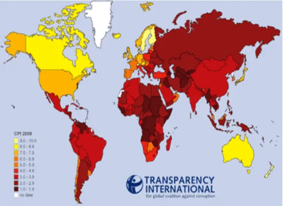 Figura 2 – Incidência da corrupção no mundo 
