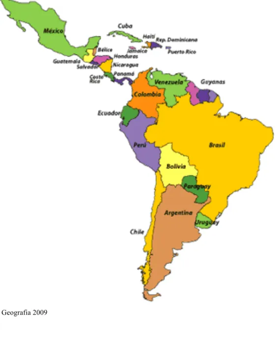 Figura 3 –  Mapa da América Latina 