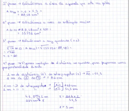 Figura 3 – Resolução dos alunos do problema da ampliação. 