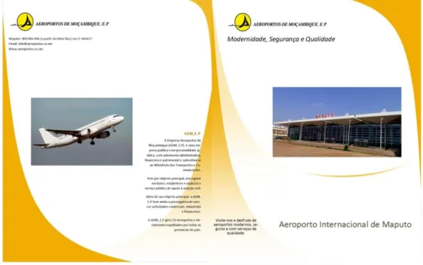 Figura 13: Interior da brochura para o aeroporto de Maputo 