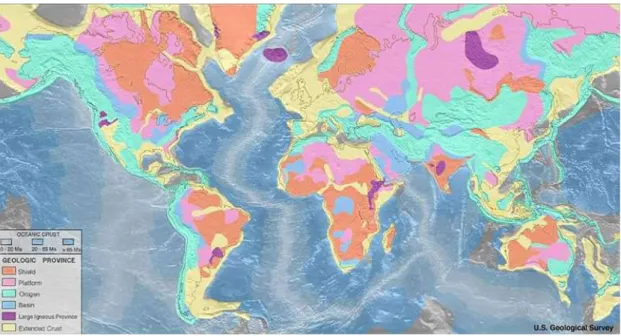 Figura 1.12 – Mapa  geológico  da terra