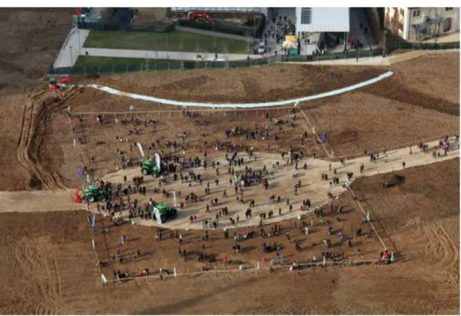 Figura 5. Vista aérea do recinto para a participação pública em Wheatfield, Porta Nuova, Milão, 2015