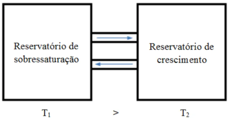 Figura 4.1: Esquema representativo do sistema utilizado para o crescimento de cristais pelo método de circulação de solução.
