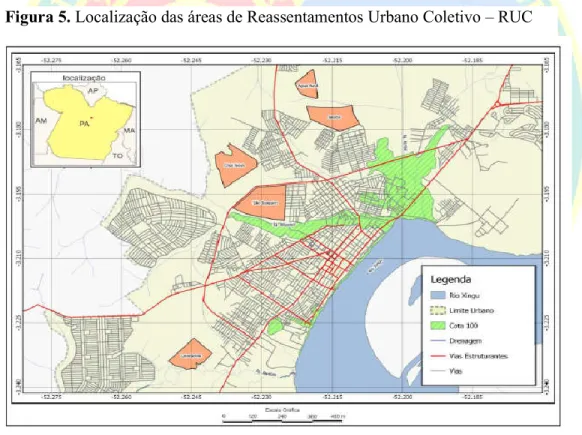 Figura 5. Localização das áreas de Reassentamentos Urbano Coletivo – RUC 