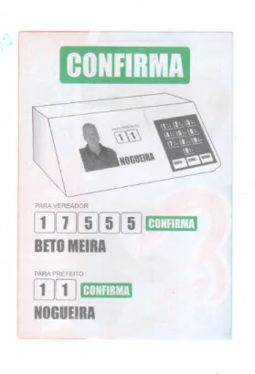 Ilustração 13: &#34;Santinho&#34; de  Landulfo fernandes,  candidato a vereador pela coligação liderada por  Paulo Lacerda.