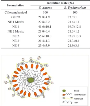 Table 3. Antimicrobial activity of NE1, NE2, NE3 and NE4 tested  against S. aureus and S