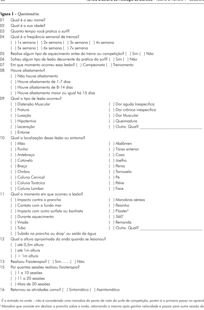 Figura 1 - Questionário.