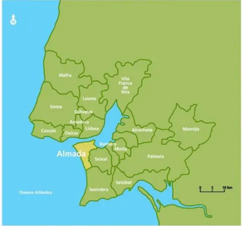 Figura 1 – Mapa da Área Metropolitana de Lisboa 